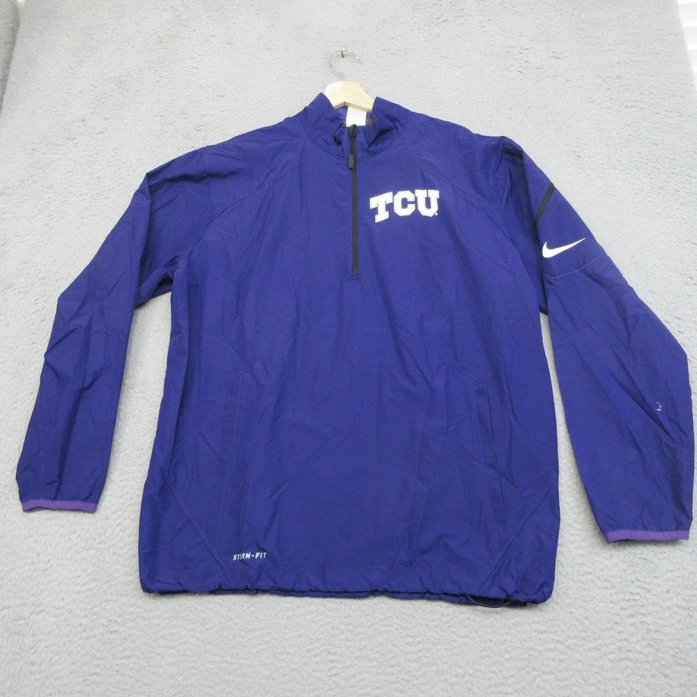 TCU Horned Frogs Nike Pullover Jacket Men M Purple NCAA Football Storm Fit Sport